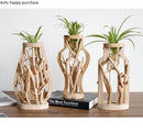 Axya Handcrafted Wooden Vase for Glass Floral Hydroponic Container