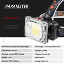Axya COB LED Headlamp Rechargeable 3-Mode Waterproof for Hunting Fishing