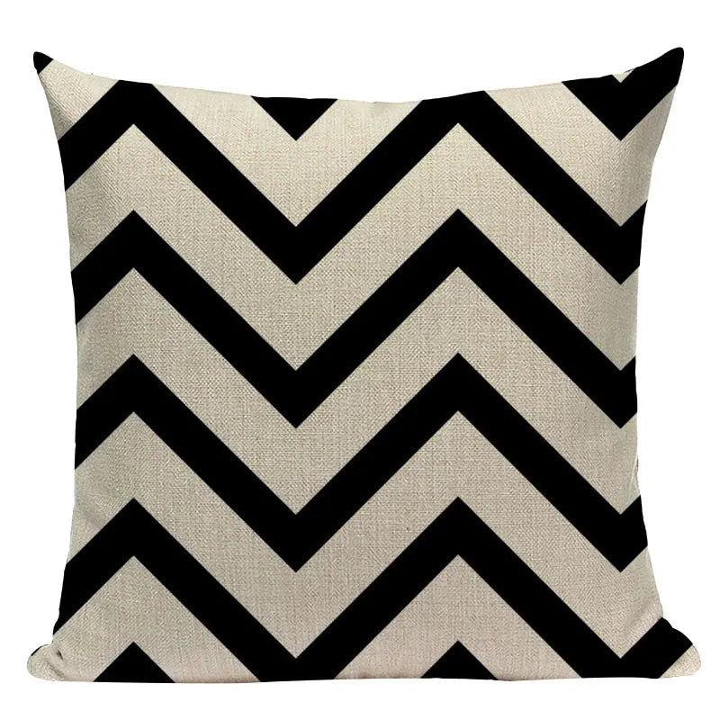 Axyaa Simple Geometry Pillowcase - Zebra Leopard Print Home Cushion