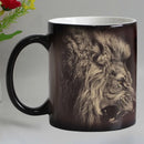 Axyaa Lion Ceramic Color Changing Coffee Mug, Funny Novelty Gift, Magic Tea Cup