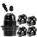 Axyaa Black E26 E27 Socket Lamp Holder 110v-220v Light Base Plastic Bulb Fitting Holder