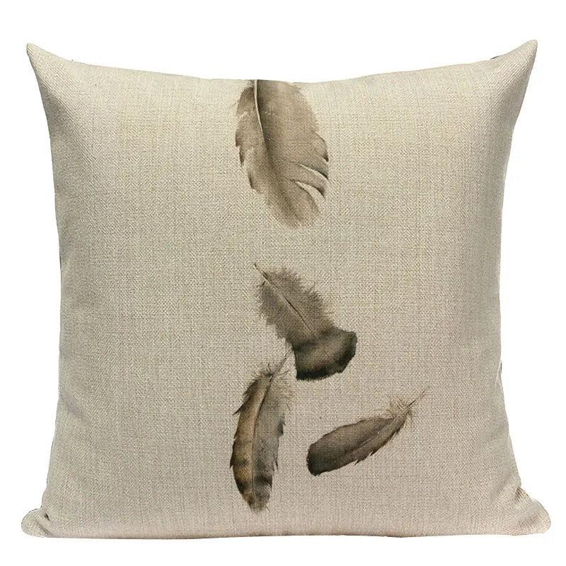 Axyaa Velvet Deer Floral Stripes Pillow Cover for Sofa Beds and Car
