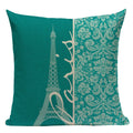Axyaa London Bridge Paris Eiffel Tower Decorative Printed Throw Pillows