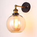 Axyaa Vintage Industrial Edison Copper Wall Lamp, Clear Glass Lampshade, 110V 220V Bedroom Lighting