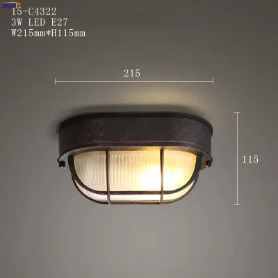 Axyaa Round LED Ceiling Light Fixture Vintage Retro Country Style