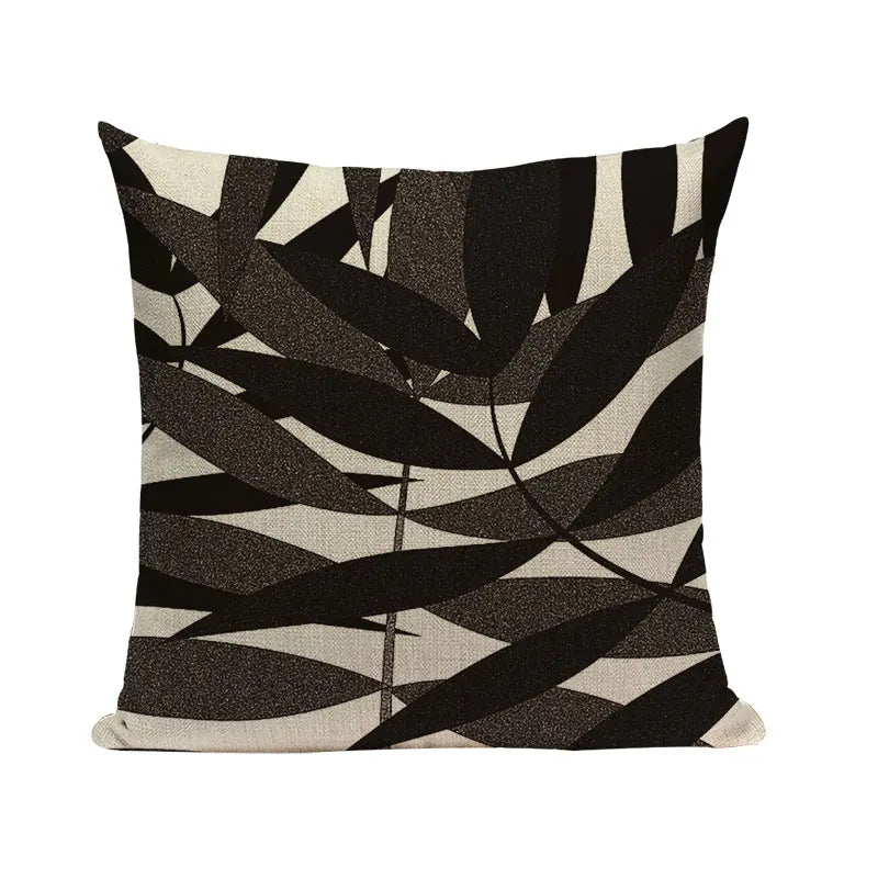 Axyaa Woven Flower Tree Cushion Cover - Black & White Decorative Pillowcase