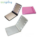 Axyaa LED Mirror with Pink Vanity Lights - Compact Makeup Pocket Mirror