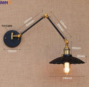 Axyaa Vintage Industrial Swing Arm Wall Lamp Gold Copper LED Sconce
