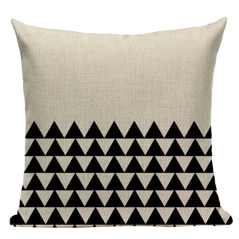 Axyaa Geometric Linen Cushion Cover 45x45cm - High Quality Decor Pillow