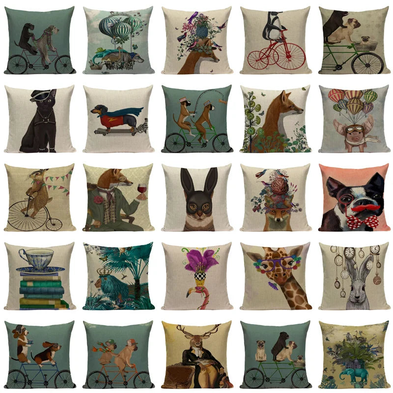 Axyaa Nordic Dog Lion Bunny Home Decor Pillow Case Sofa Cover 45x45cm Square