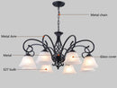 Axyaa Metal Body Glass Chandelier E27 Led Ceiling Lamp, European Traditional Decor Lighting