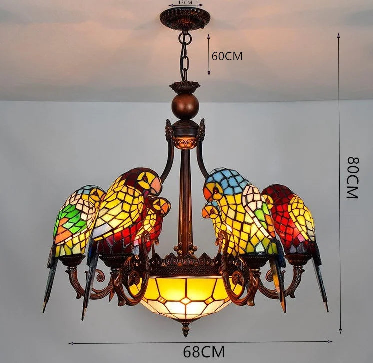 Luxury Glass Parrot Pendant Chandelier for Axyaa - Ideal for Bar, Living Room, Bedroom