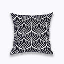 Axyaa Geometric Blue Embroidered Cushion Cover, 45x45cm, Home Decor