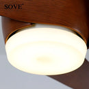 Axya Brown Vintage Ceiling Fan with Remote Control Light, LED Bulbs included