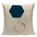 Axyaa Farmhouse Geometric Cushion Covers in Green and White
