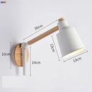 Axyaa Modern Nordic Wooden LED Swing Arm Wall Lamp Fixtures for Living Room & Bathroom
