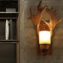 Axyaa Antler Resin Wall Light for Bedroom, Living Room, Cafe, Hotel - Retro Design Wall Sconce