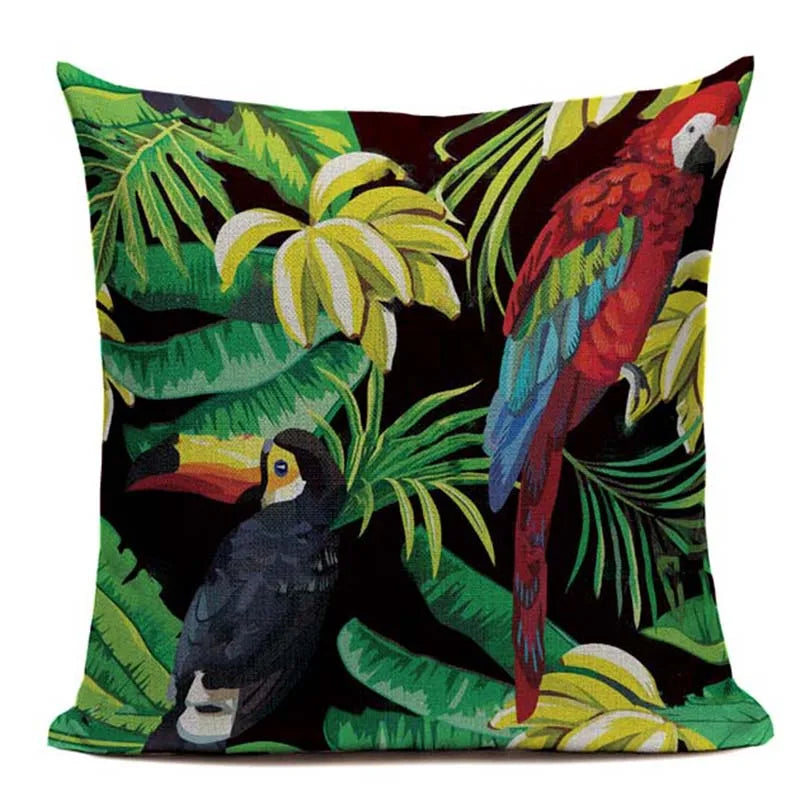 Axyaa Tropical Plant Banana Leaf Throw Pillow Cover for High Quality Home Decor