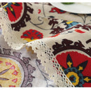 Axya™ Vintage Lace Sunflower Printed Cotton Tablecloth for Dining, Kitchen, Banquet, Hotel Decor