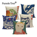 Axyaa Japanese Style Sofa Pillow Cover 45x45cm - Jin Wind and Carp Pattern