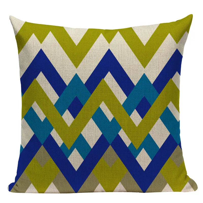 Axyaa Geometric Linen Cushion Cover Multicolour Decorative Pillow for Home Sofa
