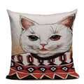 Axyaa Cartoon Cat Cushion Cover: High Quality Linen Sofa Home Decor Pillowcase