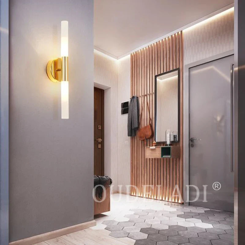 Axya Metal Tube LED Wall Lamps for Bedroom Foyer Living Room Bathroom