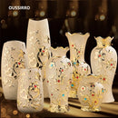 Axyaa Europe Gold Ceramic Vase: Creative Porcelain Decor for Home & Wedding