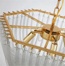Axyaa Glass Tube Pendant Chandelier: Dining Room Hanging Lamp Fixture