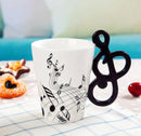 Axyaa Music Violin Guitar Ceramic Mug with Handle - Novelty Stave Coffee Cup