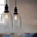 Axyaa Glass Edison Pendant Lamp in Retro Loft Style Industrial Lighting