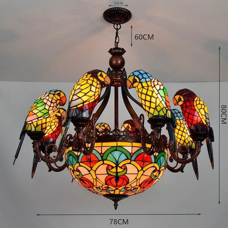 Luxury Glass Parrot Pendant Chandelier for Axyaa - Ideal for Bar, Living Room, Bedroom