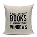 Axyaa Custom Linen Pillowcase for Home Sofa Decor - Cat Happy Reading Book Cover