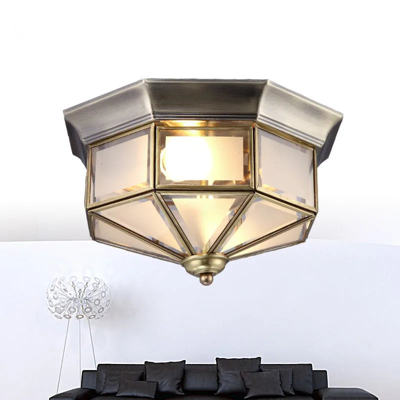 Axyaa Retro Ceiling Lamps: American European Copper Bedroom Living Room Lights