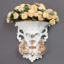 Axyaa Swan Couple Resin Vase with Artificial Flowers Wall Decoration