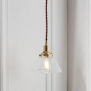 Axyaa Nordic Glass Ball Pendant Light - Copper Vintage Hanging Lamp for Home Lighting