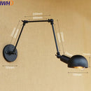 Axyaa Gold Swing Arm Wall Lamp LED Retro Loft Industrial Sconce Light