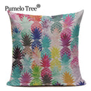 Colorful Pineapple Ananas Decor Cushion Cover by Axyaa - Modern Tropical Print