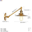 Axyaa Industrial Retro Wall Lamp Swing Arm Sconce Gold Vintage Apliques Pared