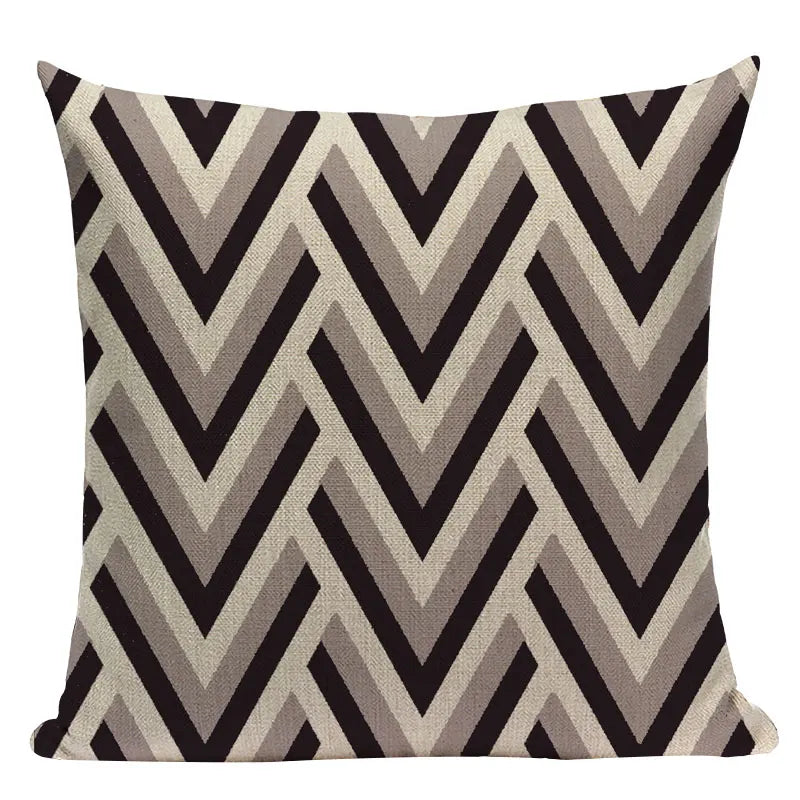 Axyaa Geometric Linen Cushion Cover Multicolour Decorative Pillow for Home Sofa