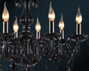 Axyaa Black Crystal Chandelier Lamps with Fabric Lampshades - Modern Style for Home