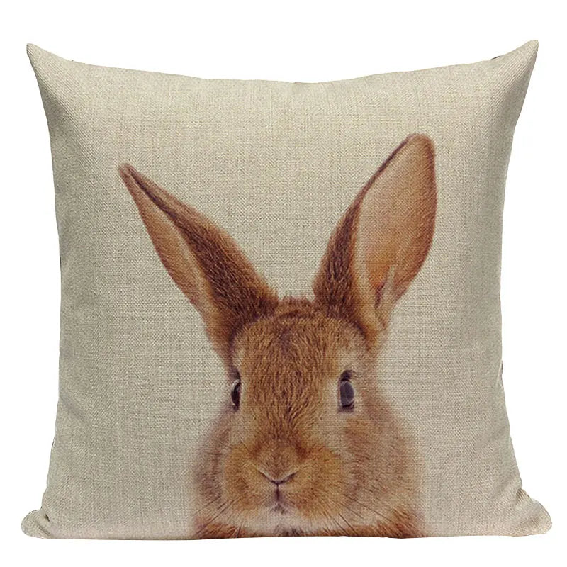 Axyaa Deer Print Cushion Cover 45x45cm Sofa Car Decor Pillow