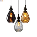 Axyaa Nordic Glass LED Pendant Lamp: Vintage Glass Ball Hanging Light Fixtures