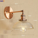 Axyaa Vintage Brass Swing Arm Wall Sconce Glass Industrial Wall Light