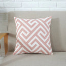 Axyaa Grey Pink Geometric Embroidered Cotton Cushion Cover 45x45cm