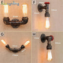 Axyaa Rustic Iron Water Pipe Wall Light Retro Vintage Industrial Sconce Lighting