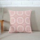 Axyaa Grey Pink Geometric Embroidered Cotton Cushion Cover 45x45cm