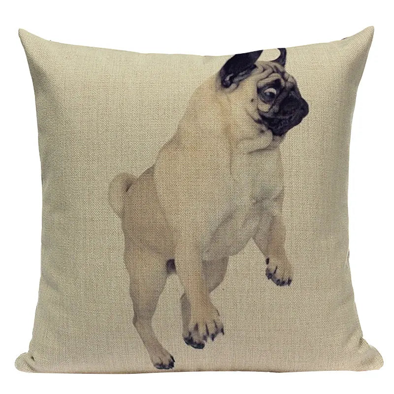 Axyaa Pug Animal Decor Cushion Cover Home Decorative Pillow 45x45cm