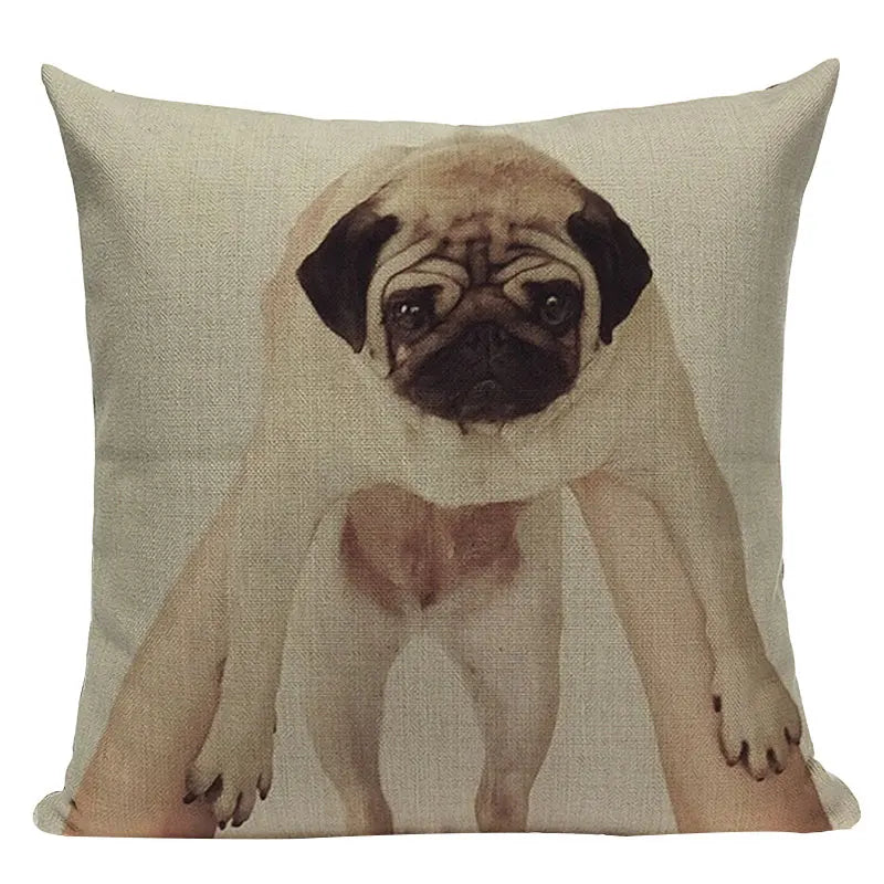 Axyaa Pug Animal Decor Cushion Cover Home Decorative Pillow 45x45cm