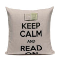 Axyaa Custom Linen Pillowcase for Home Sofa Decor - Cat Happy Reading Book Cover